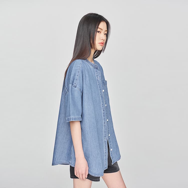 Блузка Lee SS25 Рубашка Женская Средняя Светло-Синяя - изображение 6