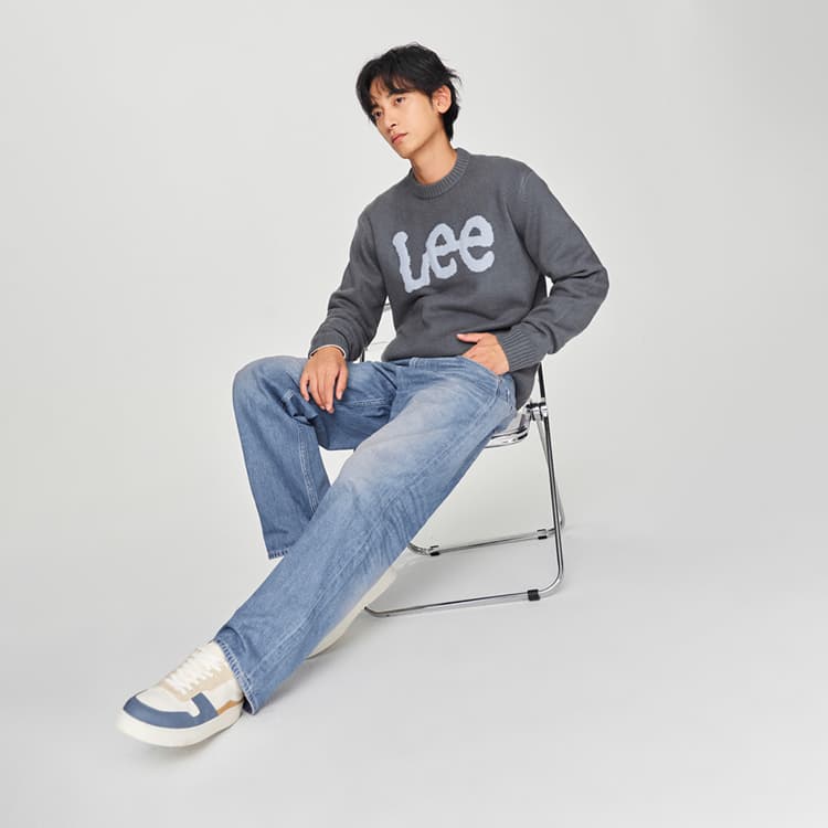 Кофта Lee FW24 Свитер Мужской Синий Серый - изображение 4