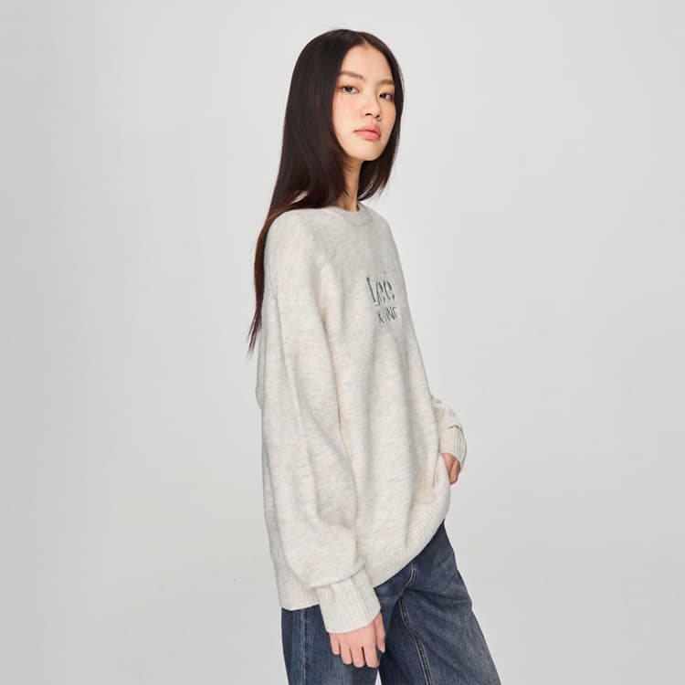 Кофта Lee FW24 Свитер Унисекс Овсяный Серый - изображение 6