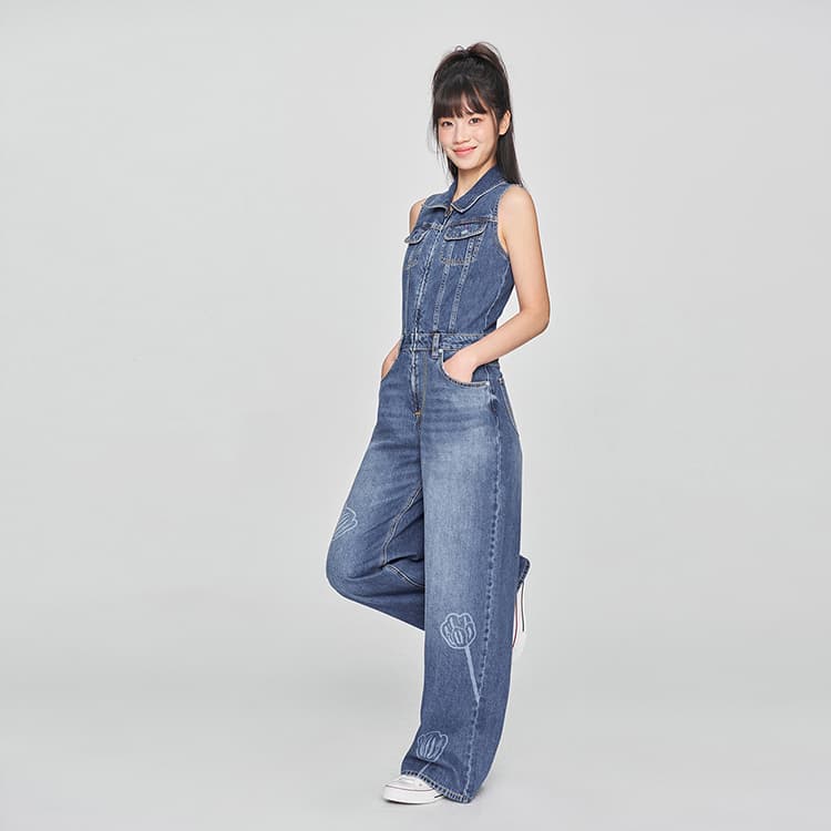Lee SS25 Комбинезон Женский Средний Синий - изображение 5