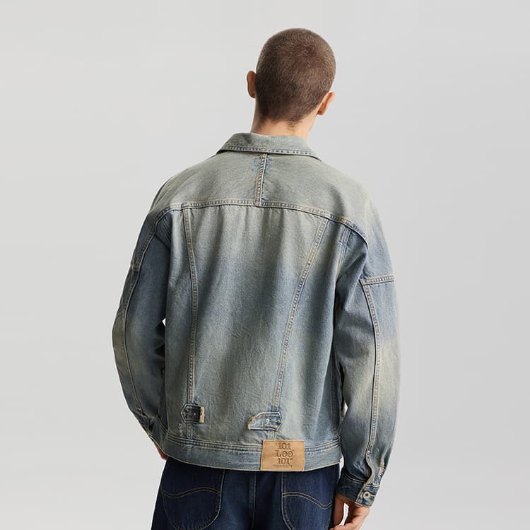 Джинсовая куртка Lee Medium Light Blue Men's Denim Jackets Ли Средний Светло-Синий Мужские Джинсовые Куртки - изображение 6