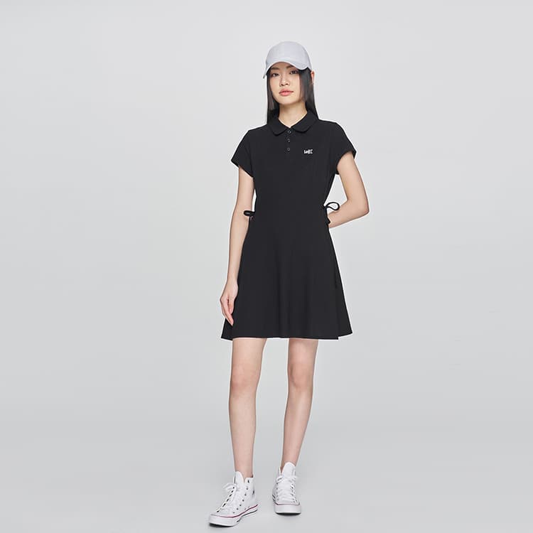 Платье Lee SS25 Короткое платье с короткими рукавами женское черное - изображение 3