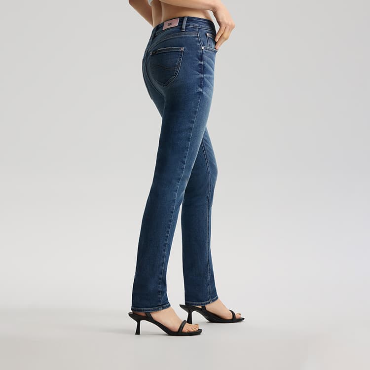 Джинсы Lee Medium Dark Blue Women's Jeans Ли Мид Темно-Синий Женские Джинсы - изображение 4