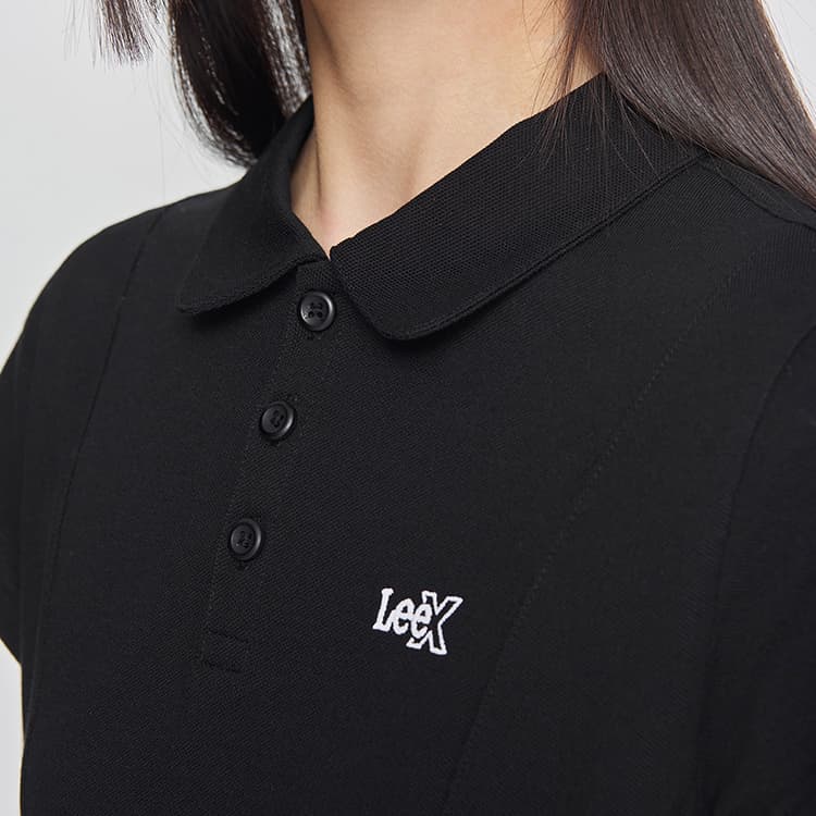 Платье Lee SS25 Короткое платье с короткими рукавами женское черное - изображение 7