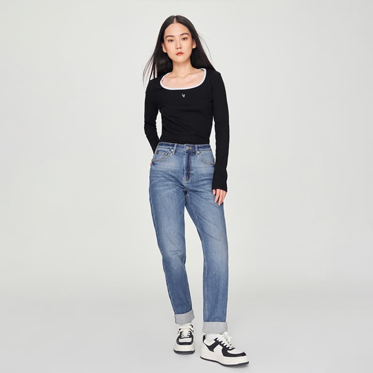 Джинсы Lee FW24 Джинсы Женские Средне-синие - изображение 4
