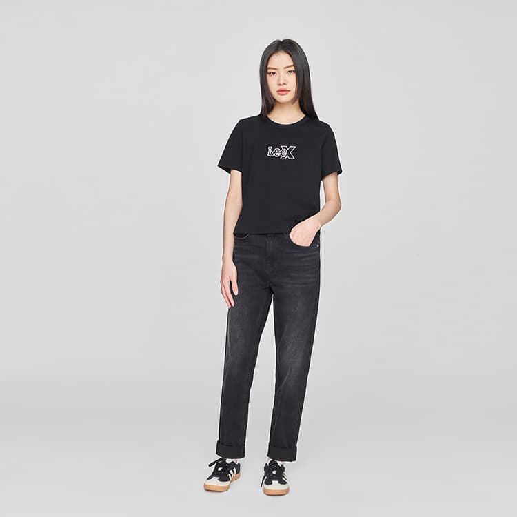 Футболка Lee SS25 Standard (Standard) T-Shirt Женская Черная - изображение 3