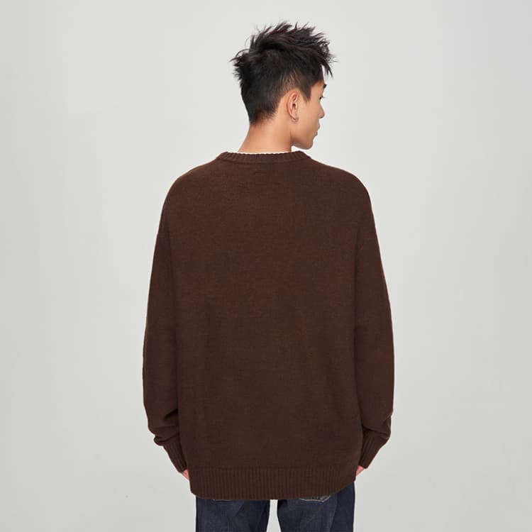Кофта Lee FW24 Свитер Унисекс Темно-Коричневый - изображение 8