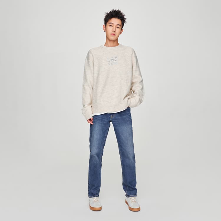 Кофта Lee FW24 Свитер Унисекс Овсяный Серый - изображение 5