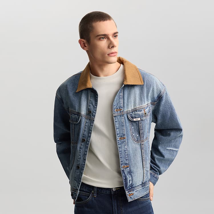 Джинсовая куртка Lee Medium Blue Men's Denim Jackets Ли Средне-синие мужские джинсовые куртки - изображение 3