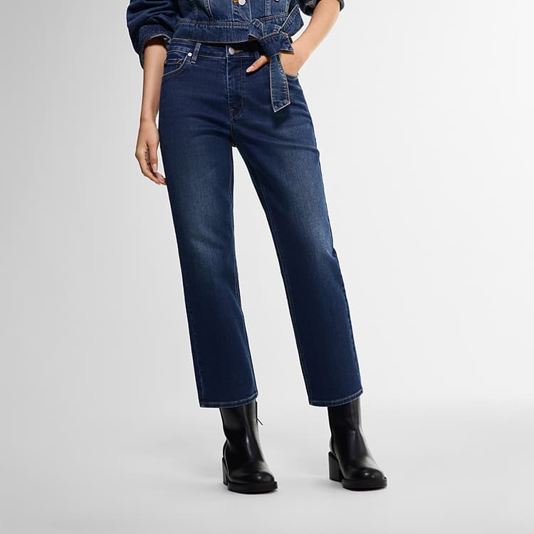 Джинсы Lee Medium Dark Blue Women's Jeans Ли Мид Темно-Синий Женские Джинсы - изображение 3