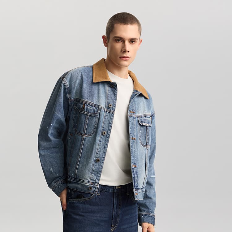Джинсовая куртка Lee Medium Blue Men's Denim Jackets Ли Средне-синие мужские джинсовые куртки - изображение 6