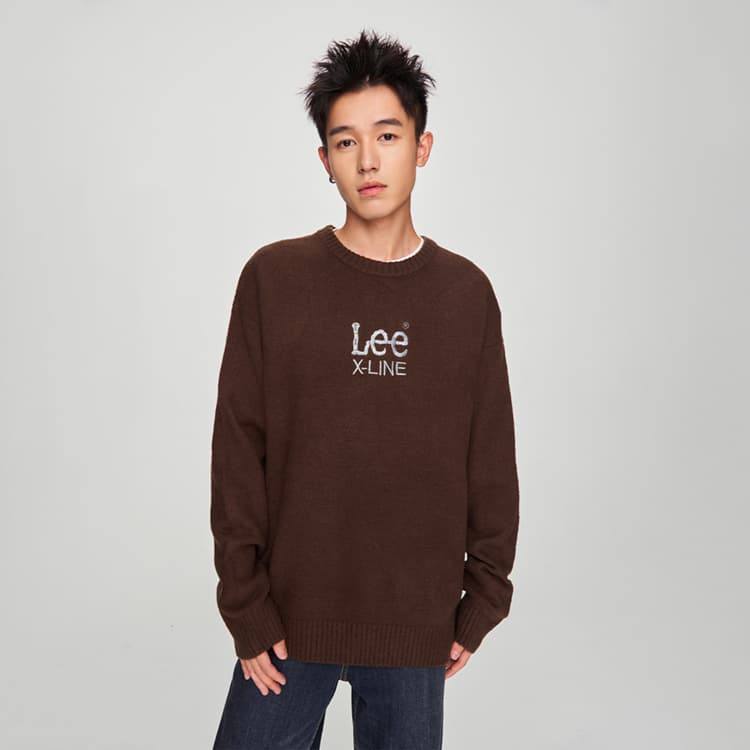 Кофта Lee FW24 Свитер Унисекс Темно-Коричневый - изображение 4