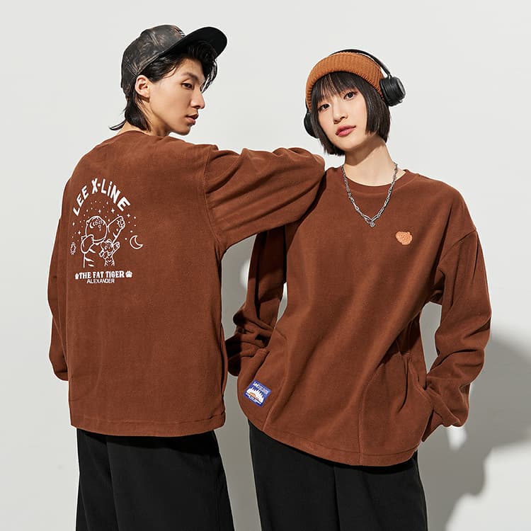 Кофта Lee FW23 Fleece Sweatshirt Brown - изображение 4