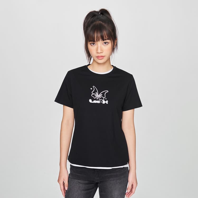 Футболка Lee SS25 Стандартная (Standard) T-Рубашка Женская Черная - изображение 4