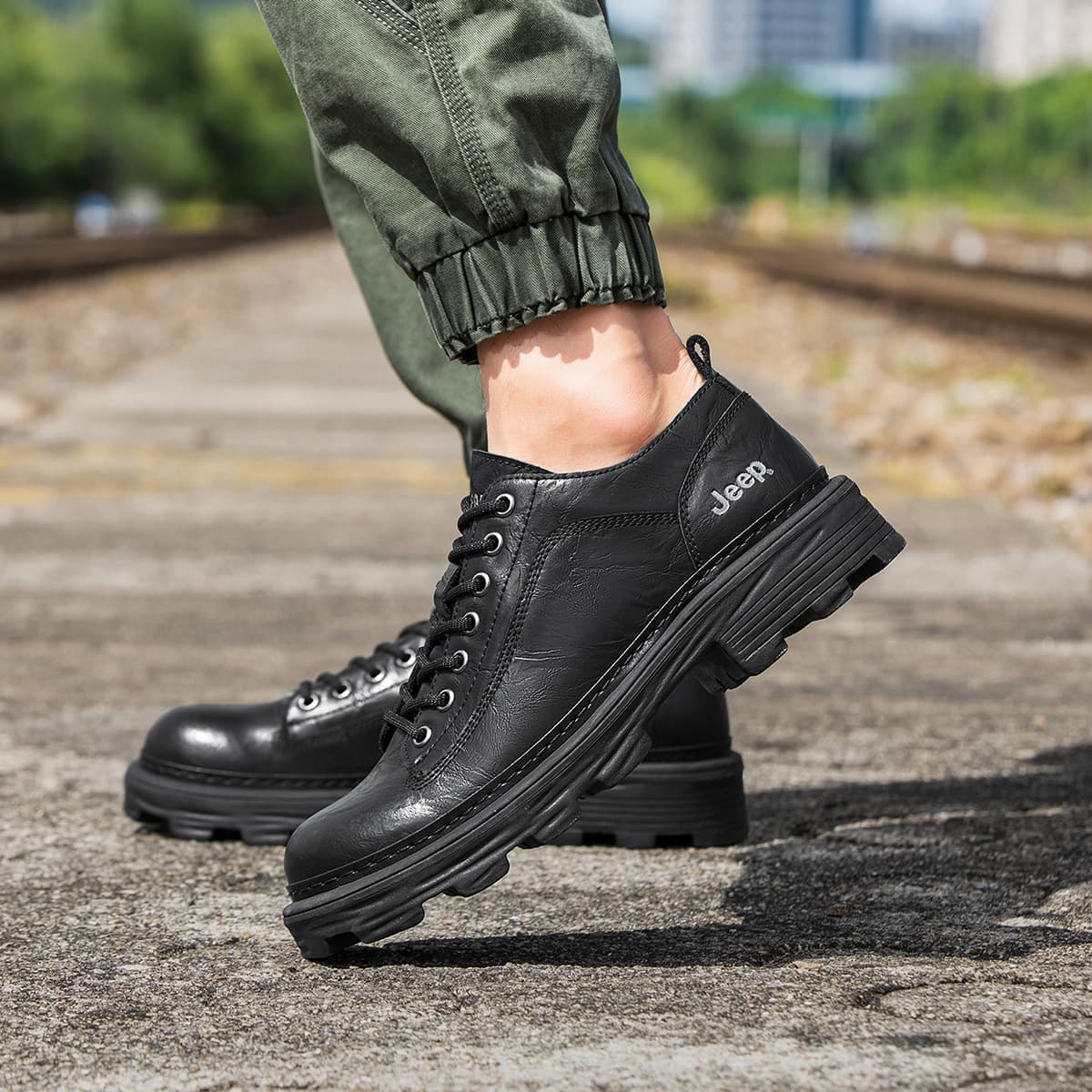 Jeep Leisure Collection Корова Спилок Мужские Повседневные Туфли Мужские Черные - изображение 7