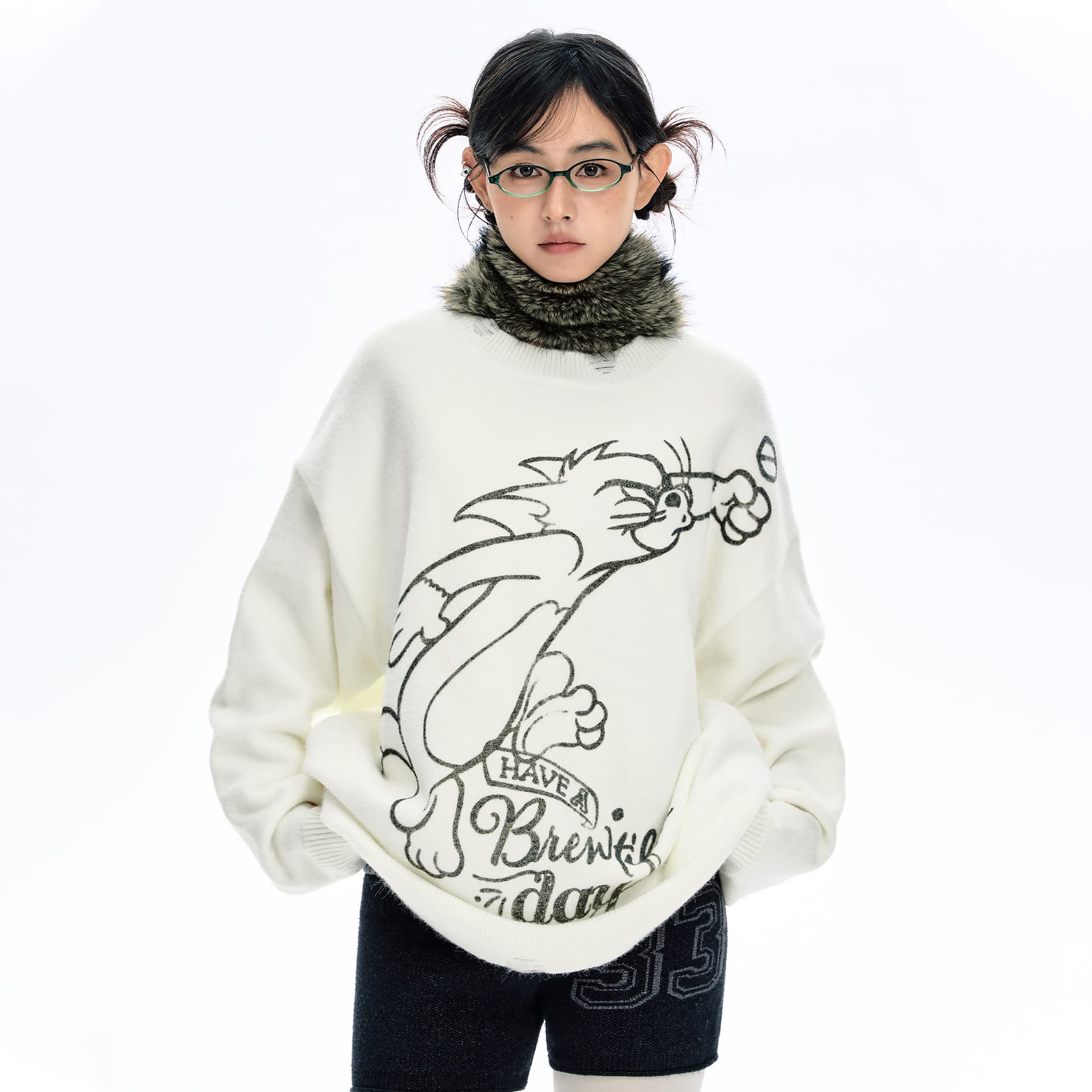Кофта BJHG X MAOHELAOSHULIANMINGKUAN Свитер Унисекс - изображение 4