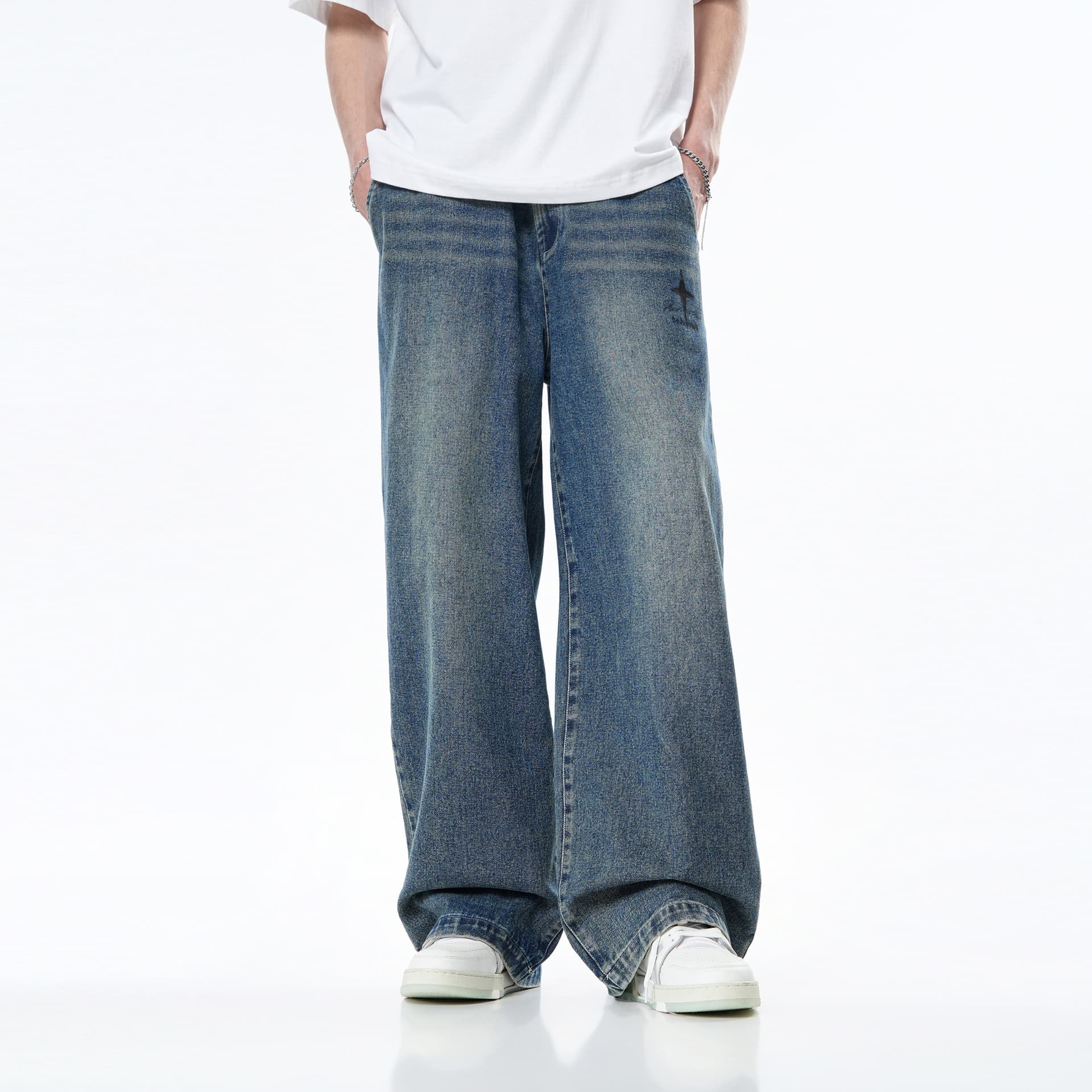 Штаны BJHG Vintage Star Print Jeans - изображение 4