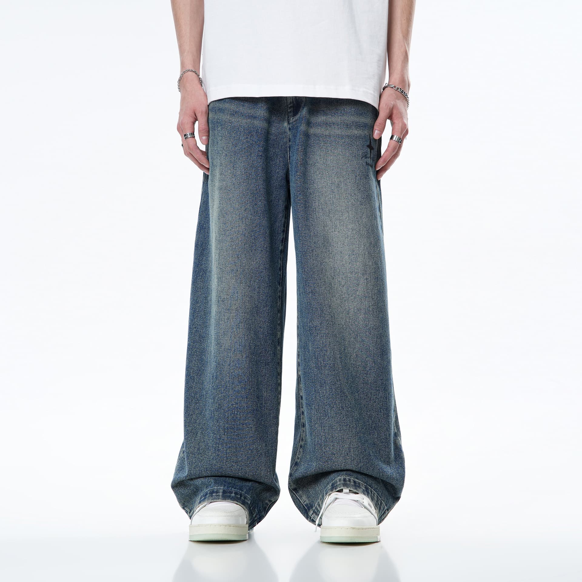 Штаны BJHG Vintage Star Print Jeans - изображение 3