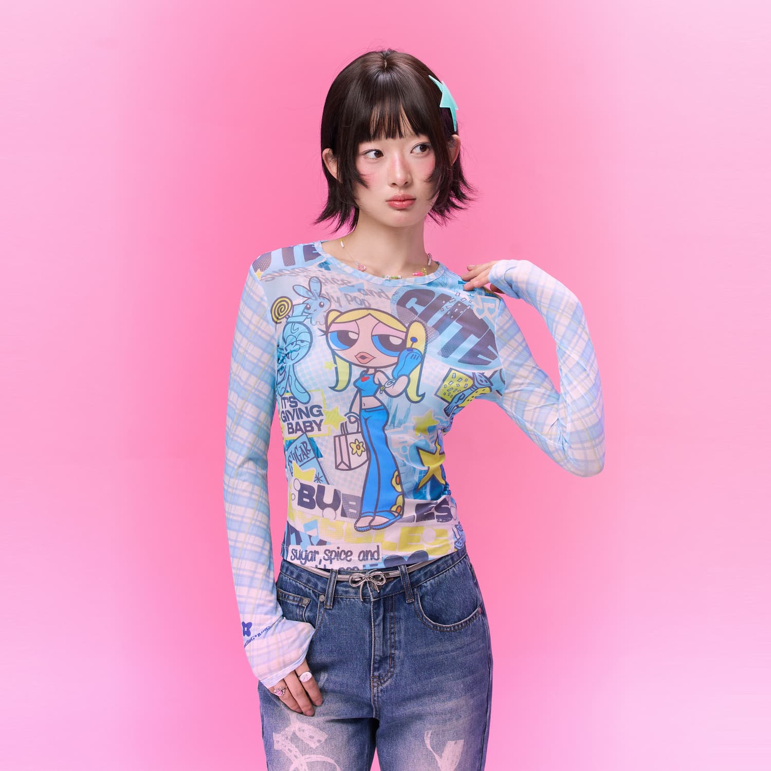 Футболка BJHG The Powerpuff Girls Collaboration Женские футболки T - изображение 7