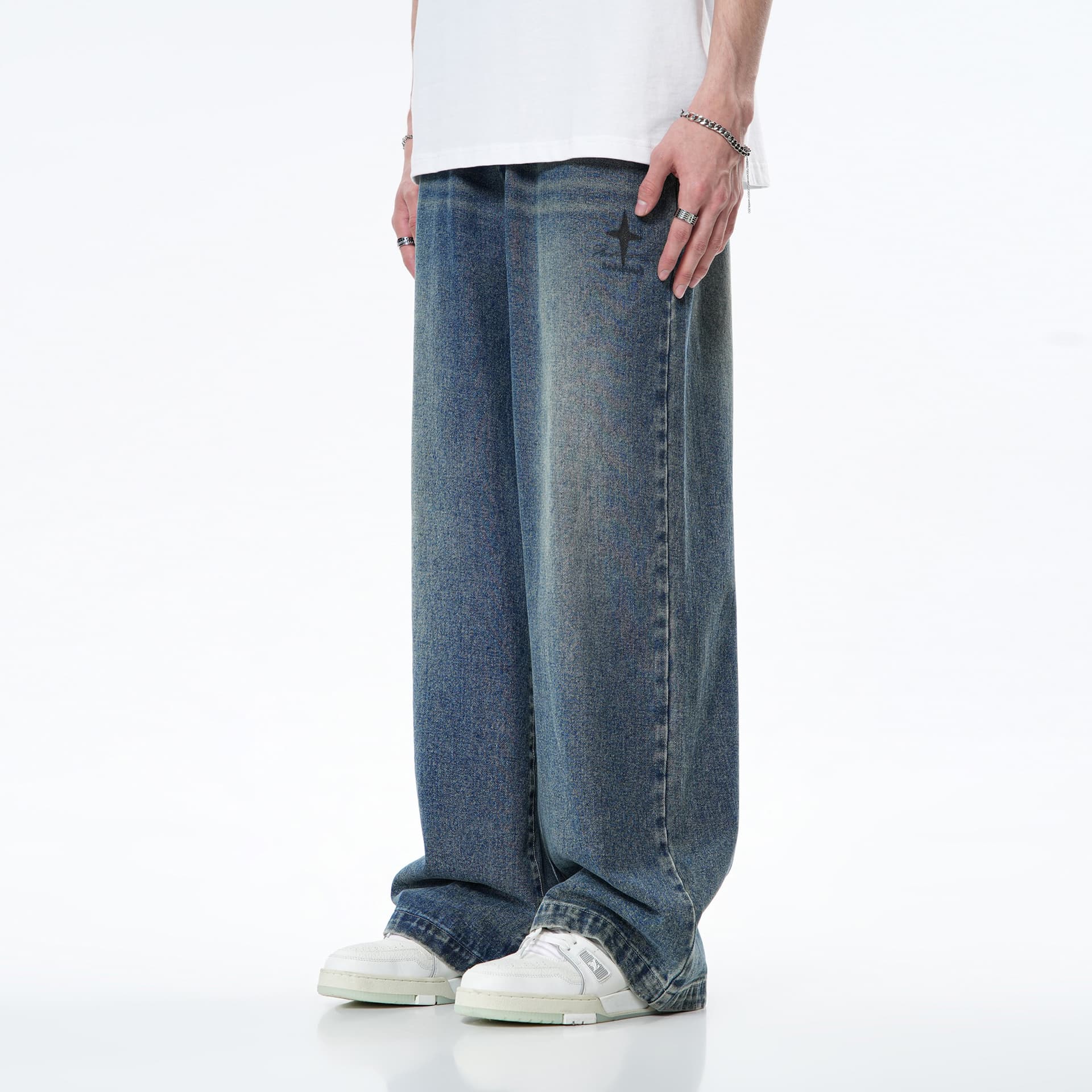 Штаны BJHG Vintage Star Print Jeans - изображение 5