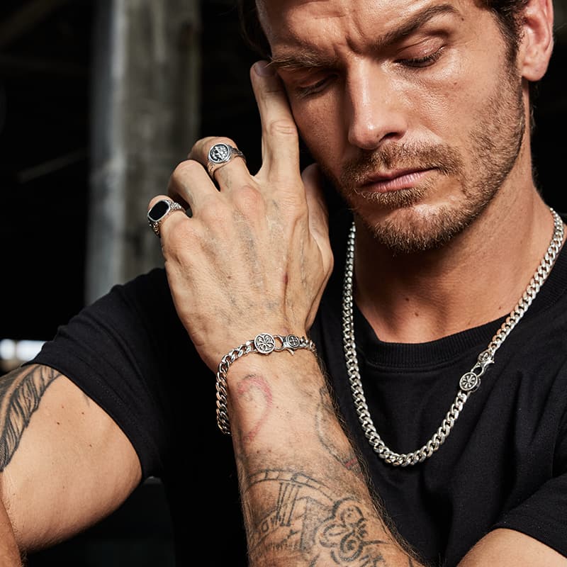 Браслет IDEAGEMER Cross Cuban Bracelet 925 Silver - изображение 6