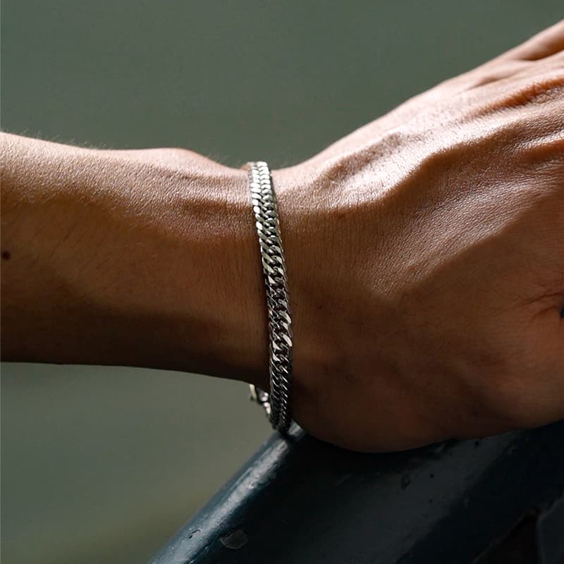 Браслет IDEAGEMER Classic Cuban Chain Bracelet 925 Silver - изображение 8