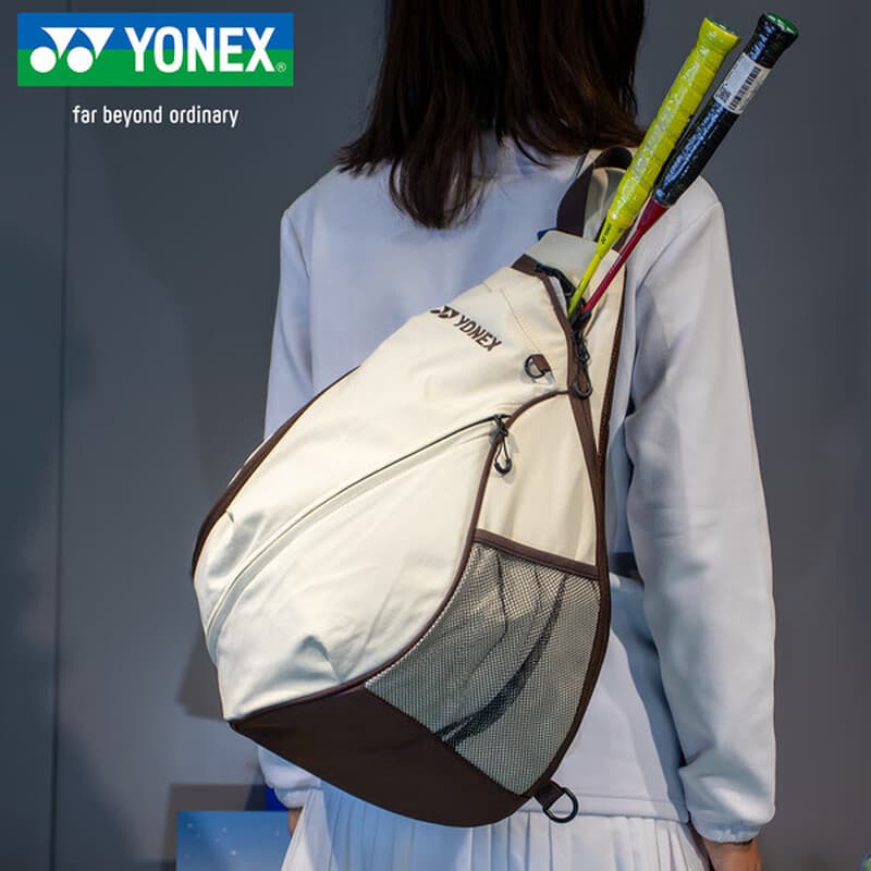 Спортивная сумка YONEX Ткань Падел Бадминтон Спортивная Сумка Унисекс Бежевая - изображение 4