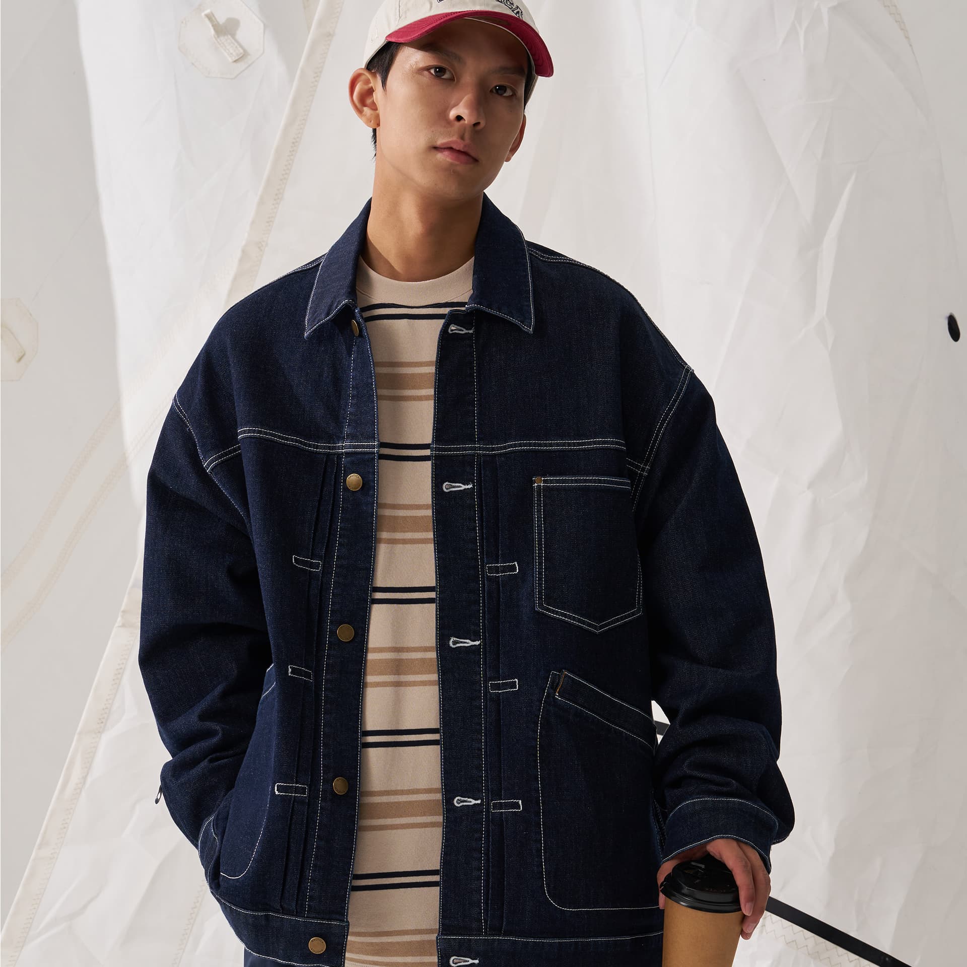 Джинсовая куртка Nautica White Sail Джинсовая Куртка Унисекс Одежда - изображение 3