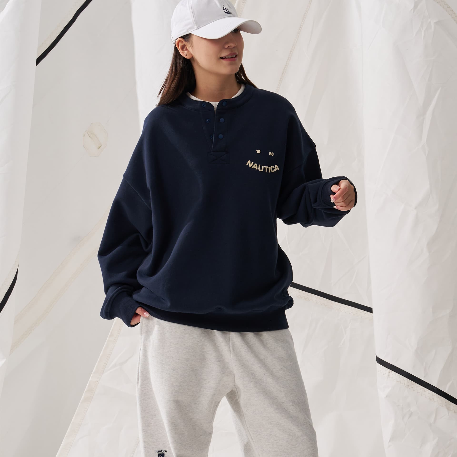 Худи Nautica White Sail Толстовка с длинными рукавами унисекс - изображение 9