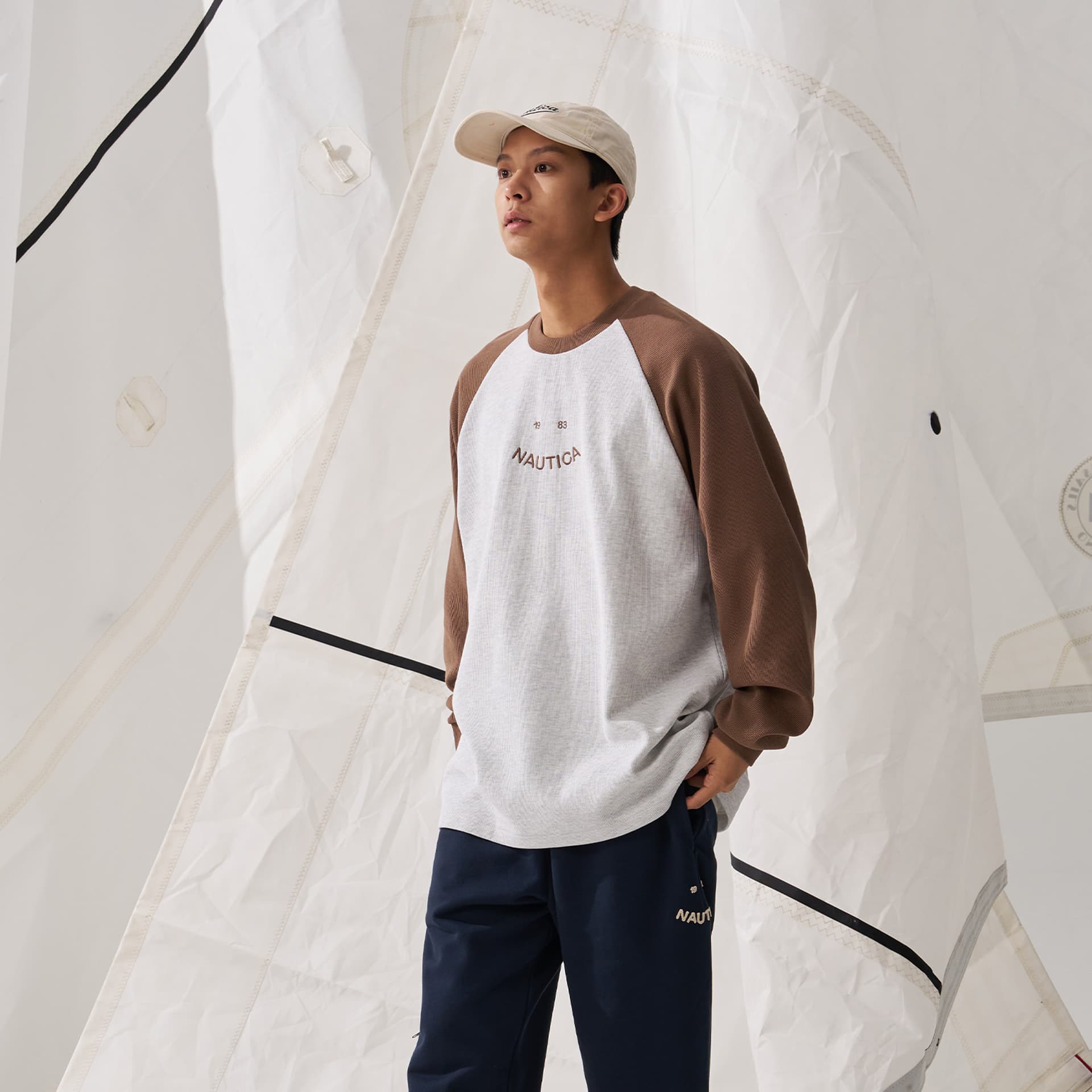 Футболка Nautica White Sail Длинный рукав Т-рубашка Унисекс - изображение 11