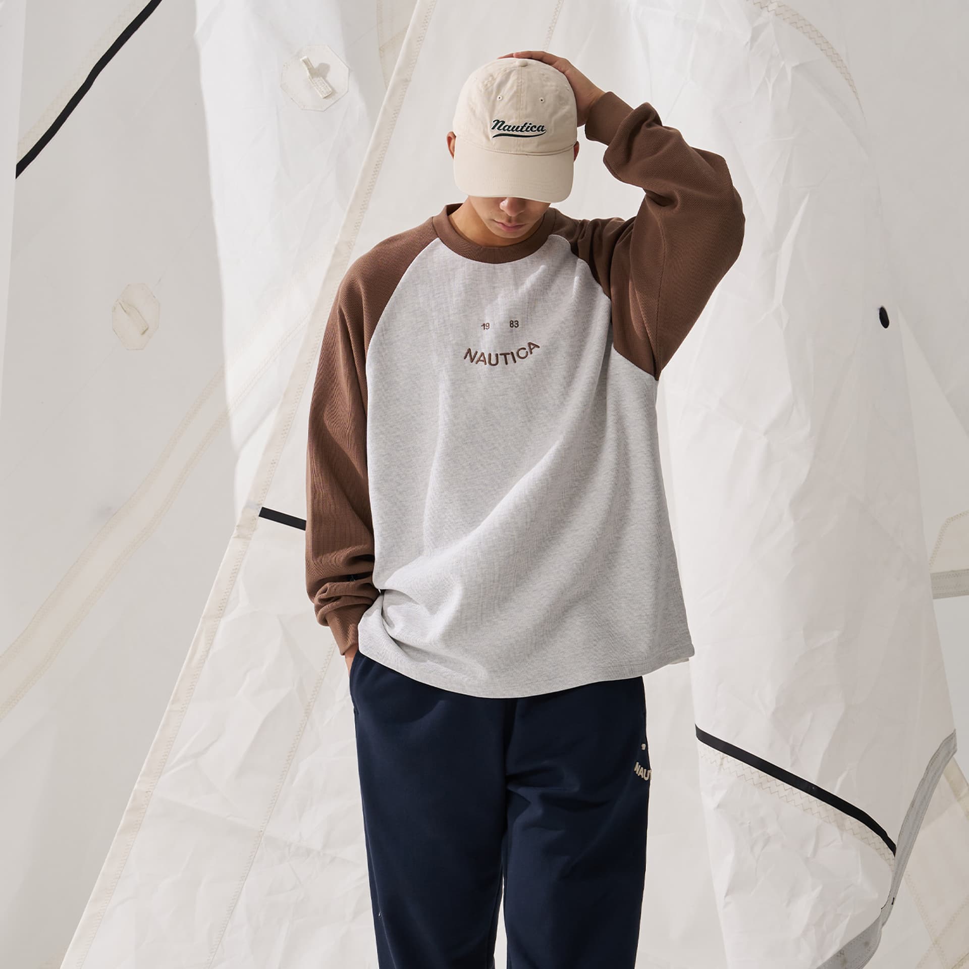 Футболка Nautica White Sail Длинный рукав Т-рубашка Унисекс - изображение 10