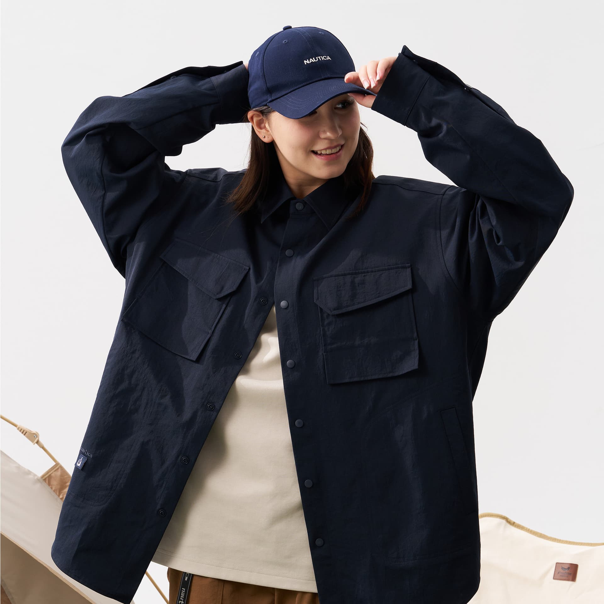 Рубашка Nautica White Sail Длинная рубашка с длинным рукавом унисекс - изображение 4