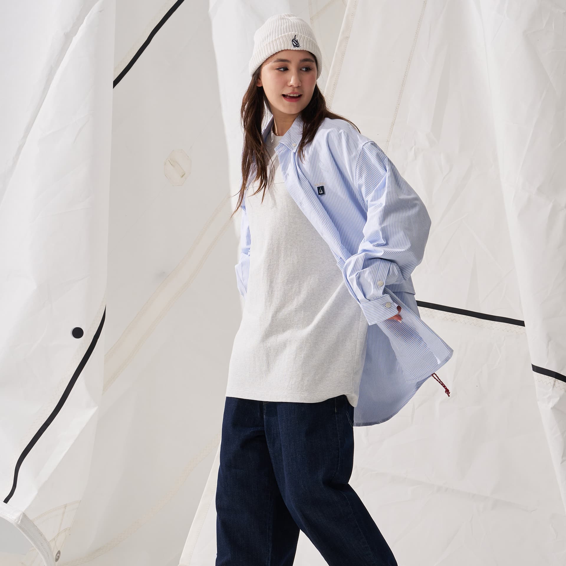 Рубашка Nautica White Sail Длинная рубашка с длинным рукавом унисекс - изображение 4