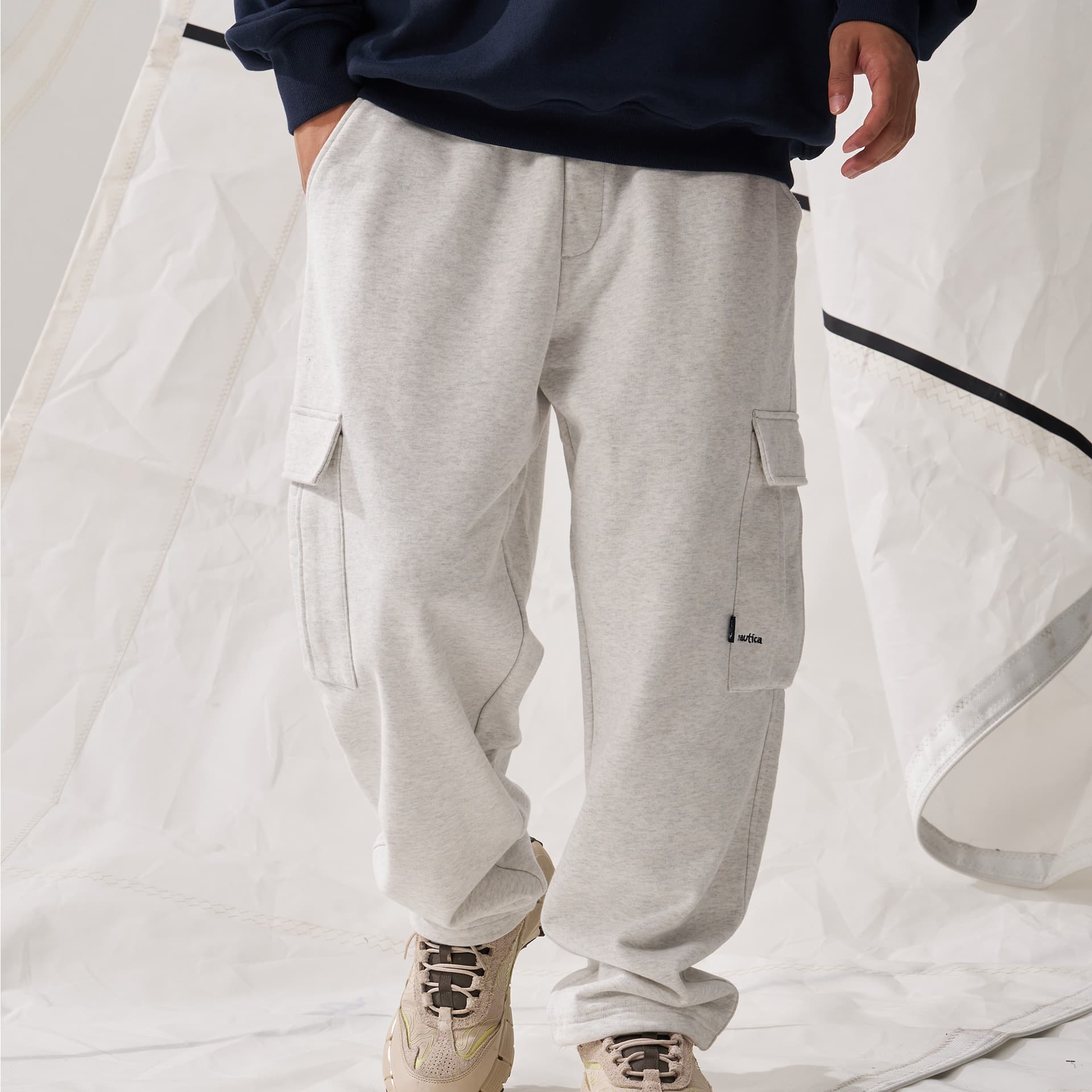 Штаны Nautica White Sail Рабочая одежда Тренировочные штаны Унисекс - изображение 3