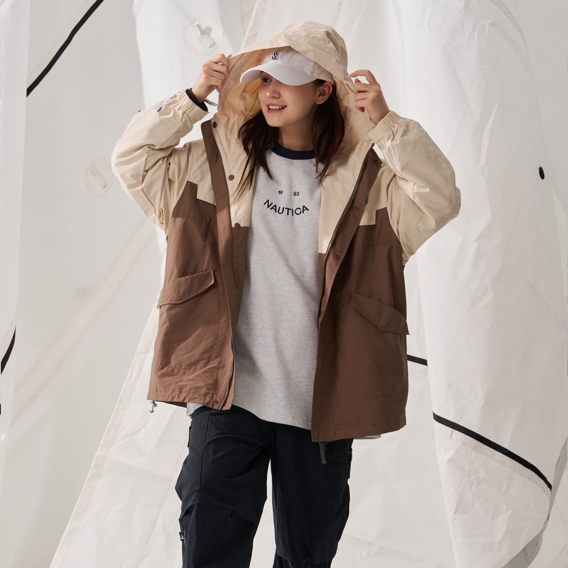 Куртка Nautica White Sail Легкое пальто куртка унисекс - изображение 8