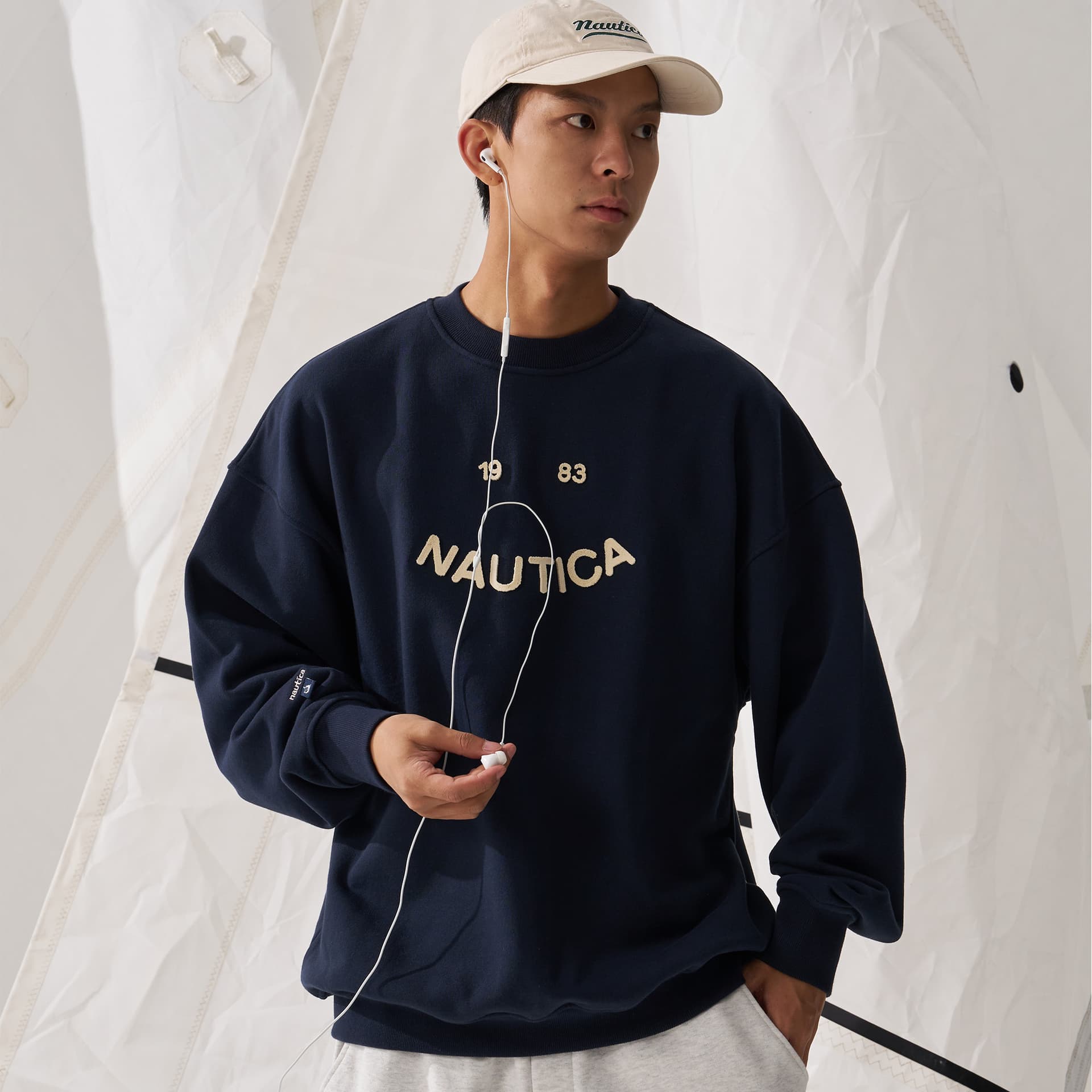 Худи Nautica White Sail Толстовка с длинными рукавами унисекс - изображение 3
