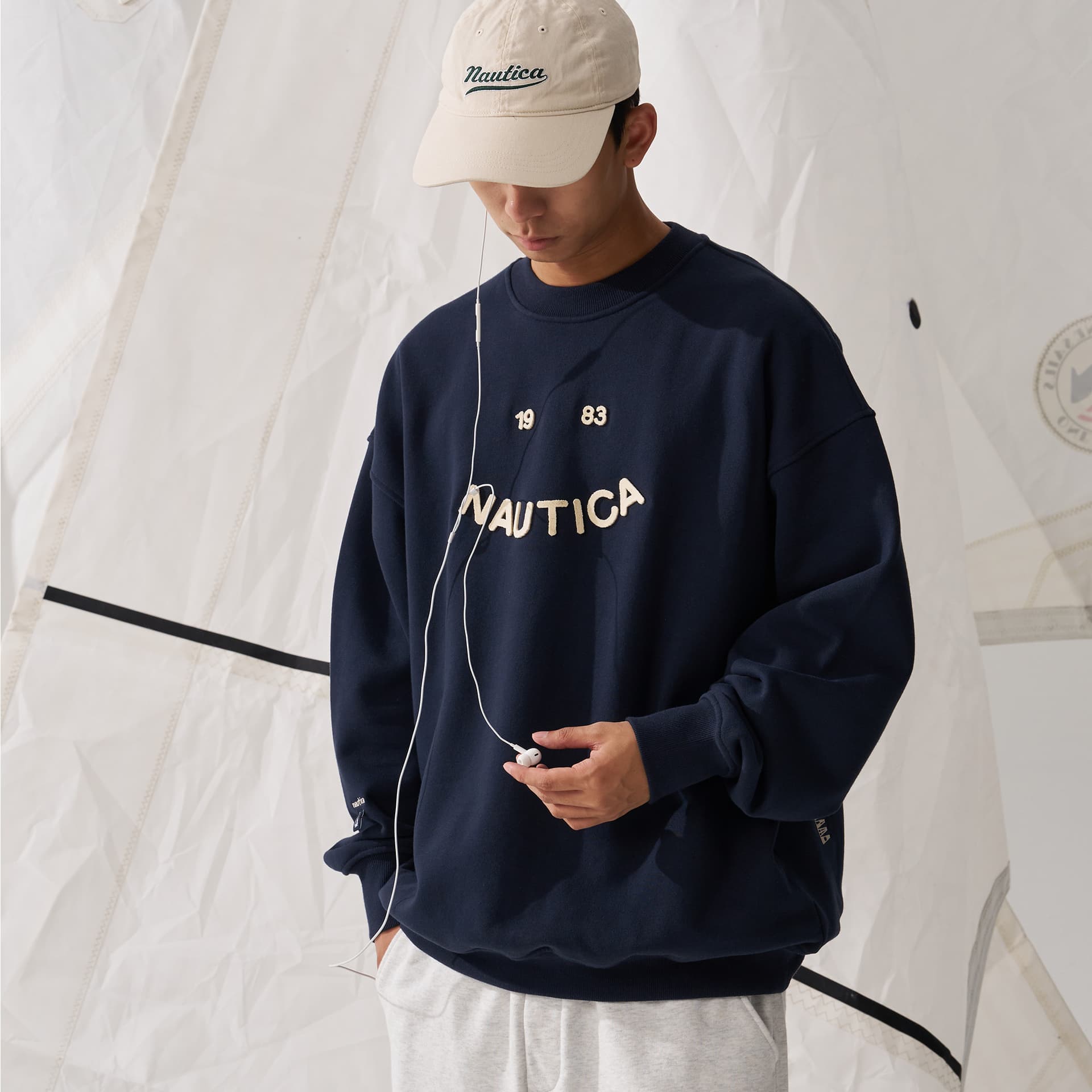 Худи Nautica White Sail Толстовка с длинными рукавами унисекс - изображение 4
