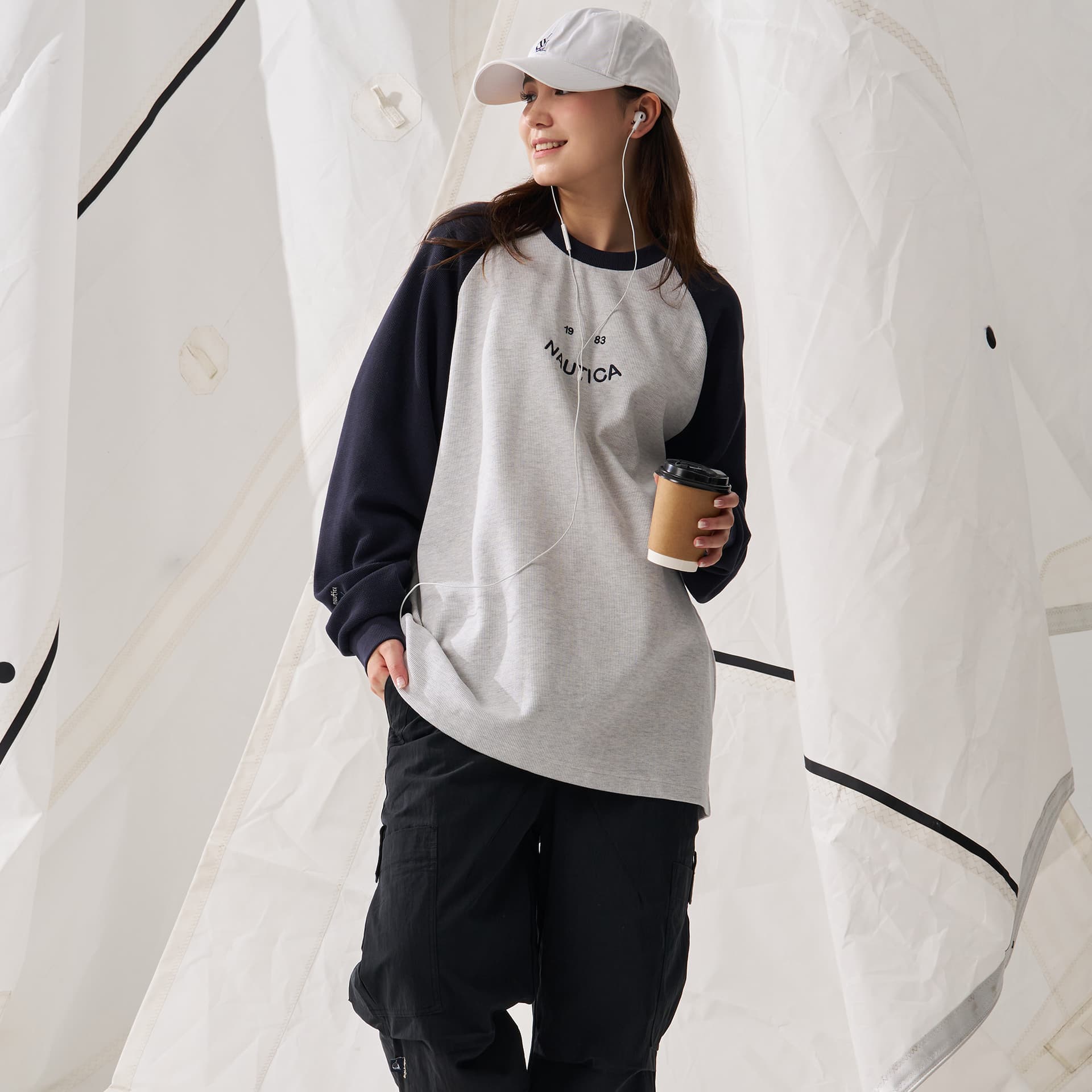 Футболка Nautica White Sail Длинный рукав Т-рубашка Унисекс - изображение 8