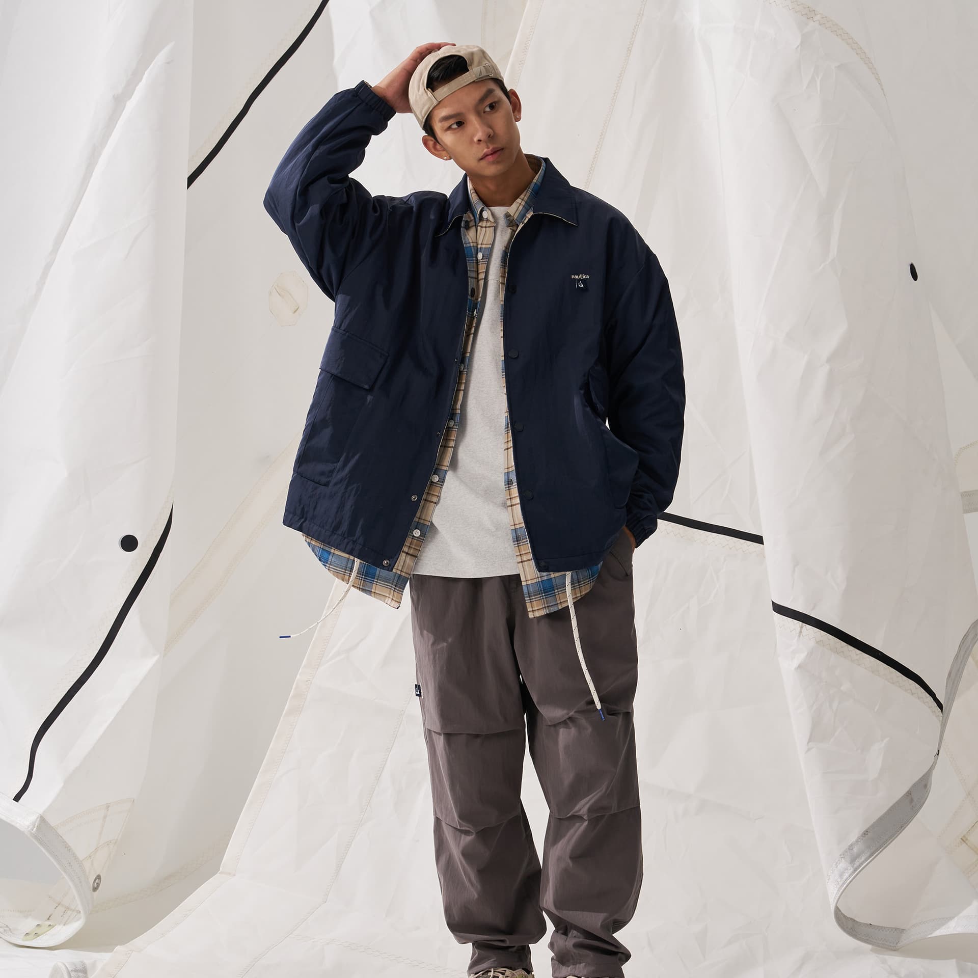 Куртка Nautica White Sail Легкое пальто куртка унисекс - изображение 11