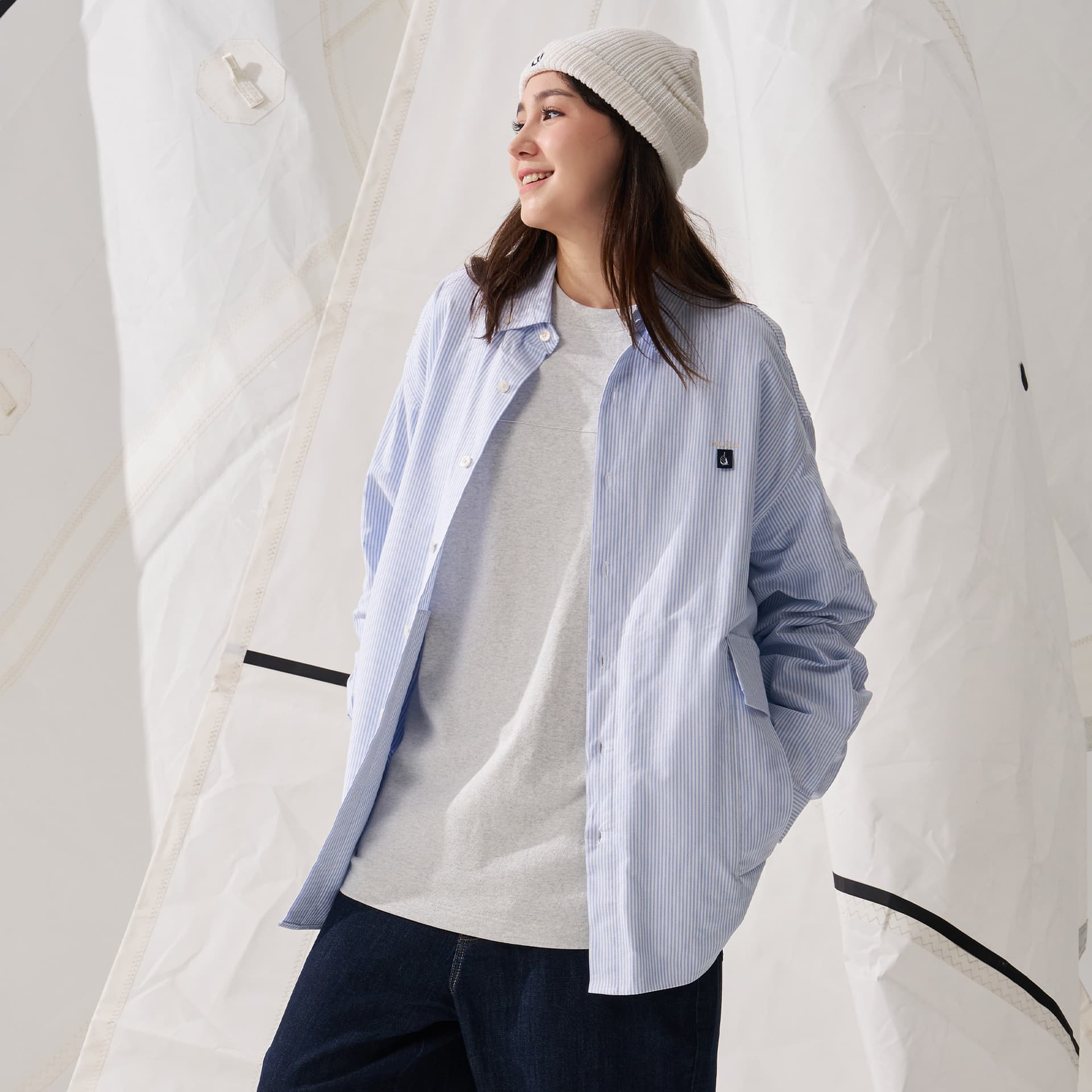 Рубашка Nautica White Sail Длинная рубашка с длинным рукавом унисекс - изображение 6
