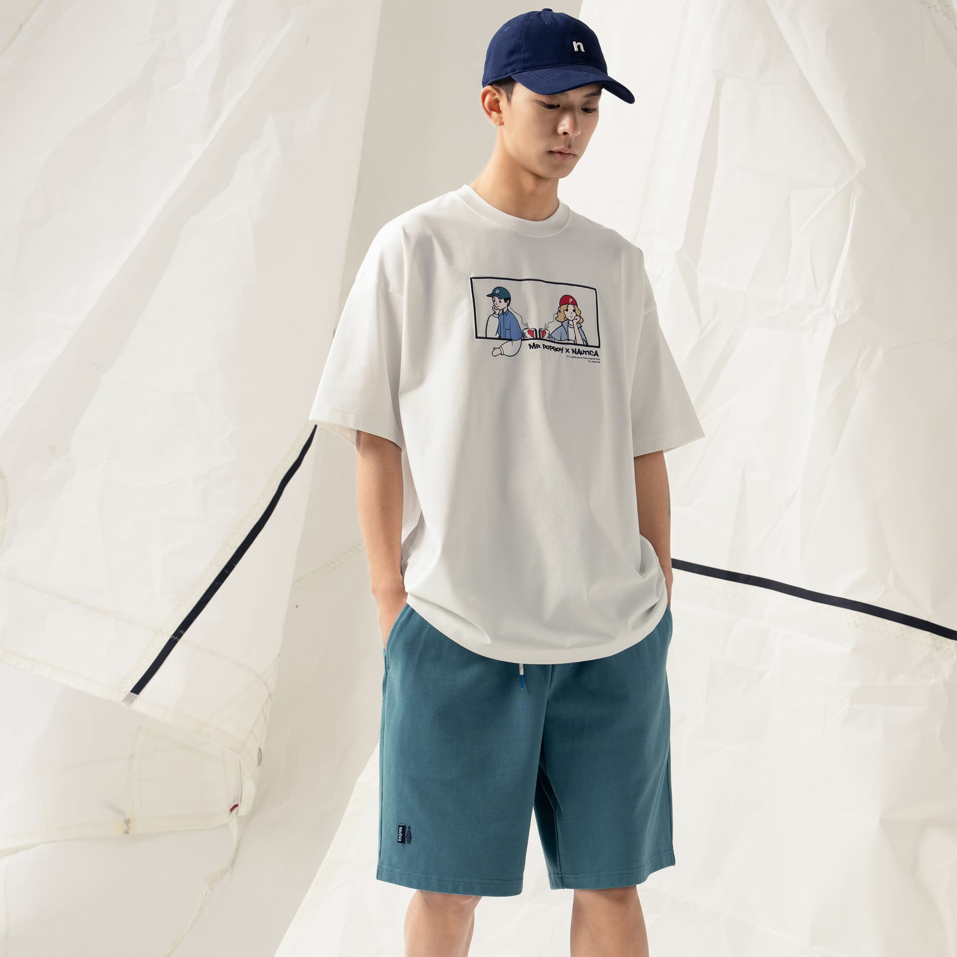 Футболка nautica white sail x POPBOY SS24 T - изображение 8