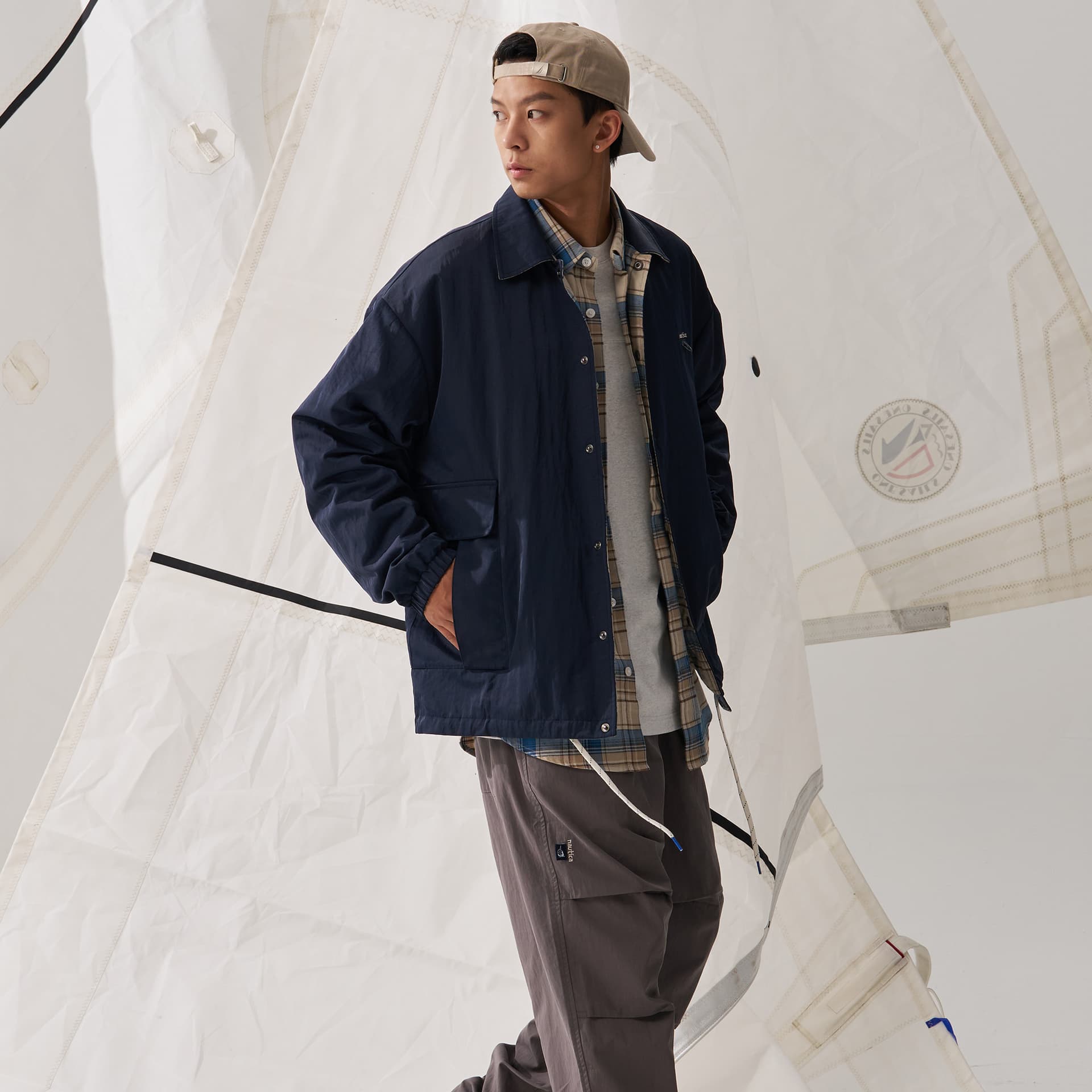 Куртка Nautica White Sail Легкое пальто куртка унисекс - изображение 12