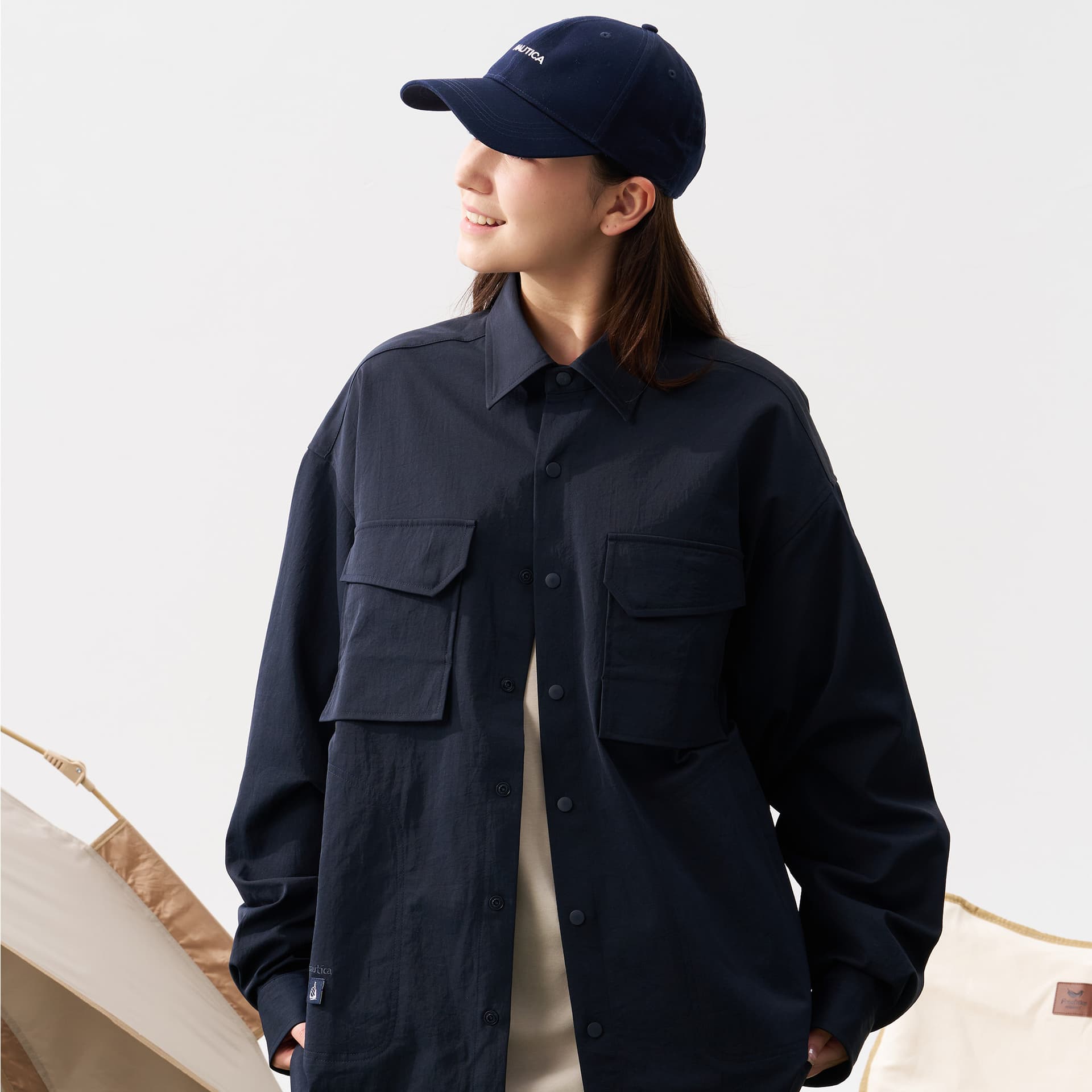 Рубашка Nautica White Sail Длинная рубашка с длинным рукавом унисекс - изображение 3