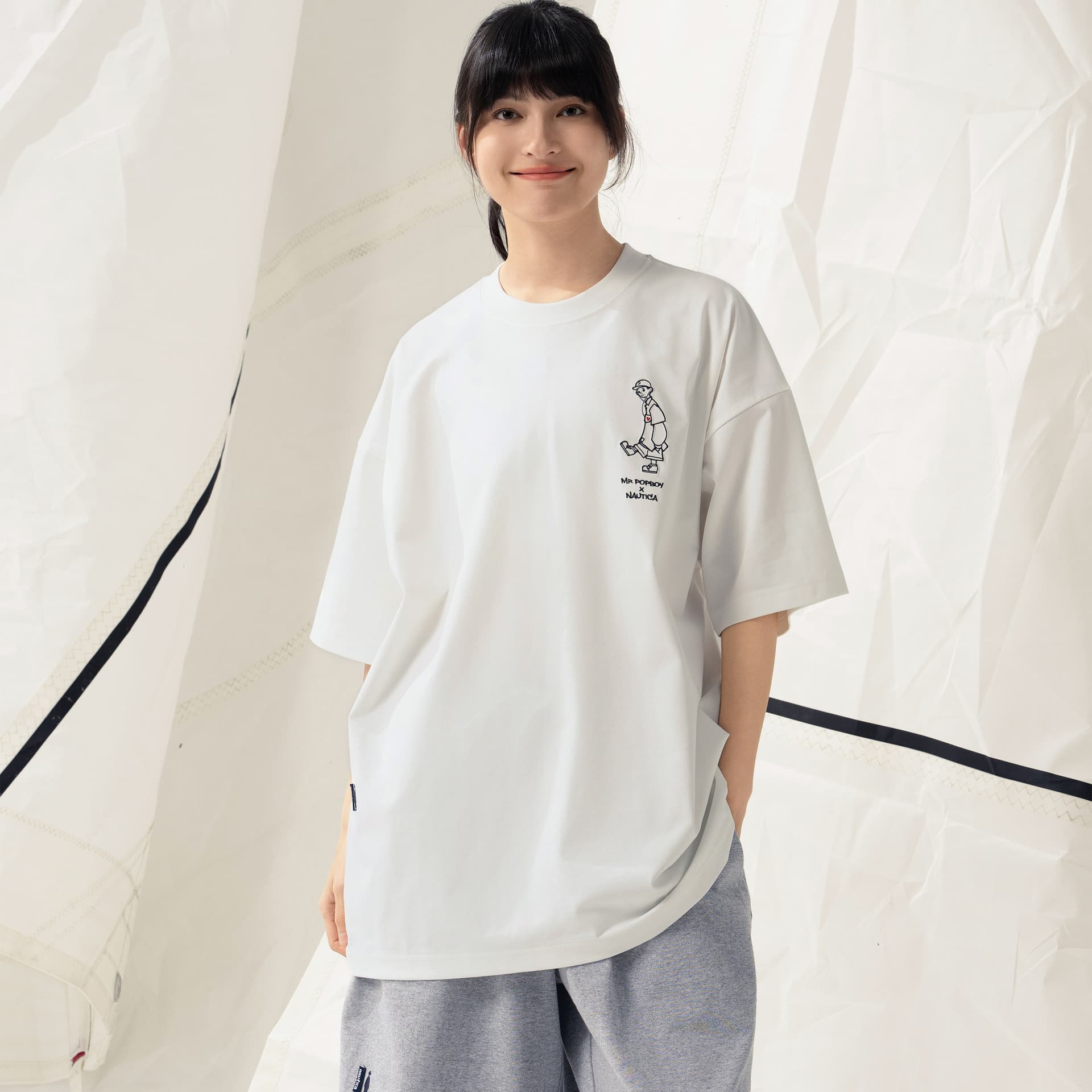 Футболка nautica white sail x POPBOY SS24 T - изображение 3