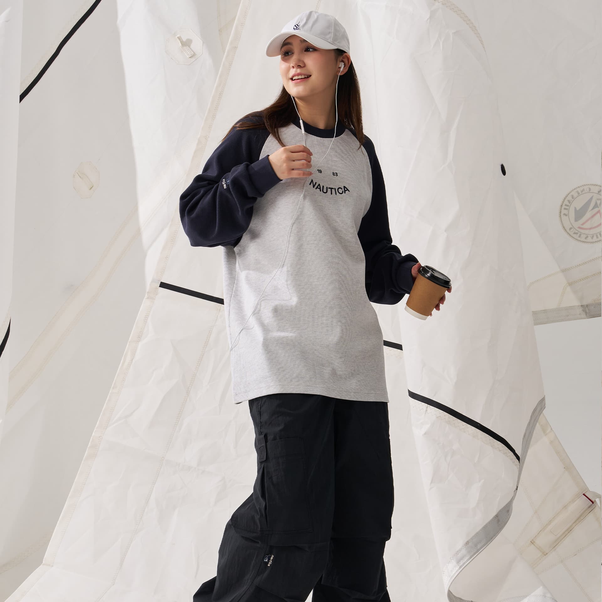 Футболка Nautica White Sail Длинный рукав Т-рубашка Унисекс - изображение 7