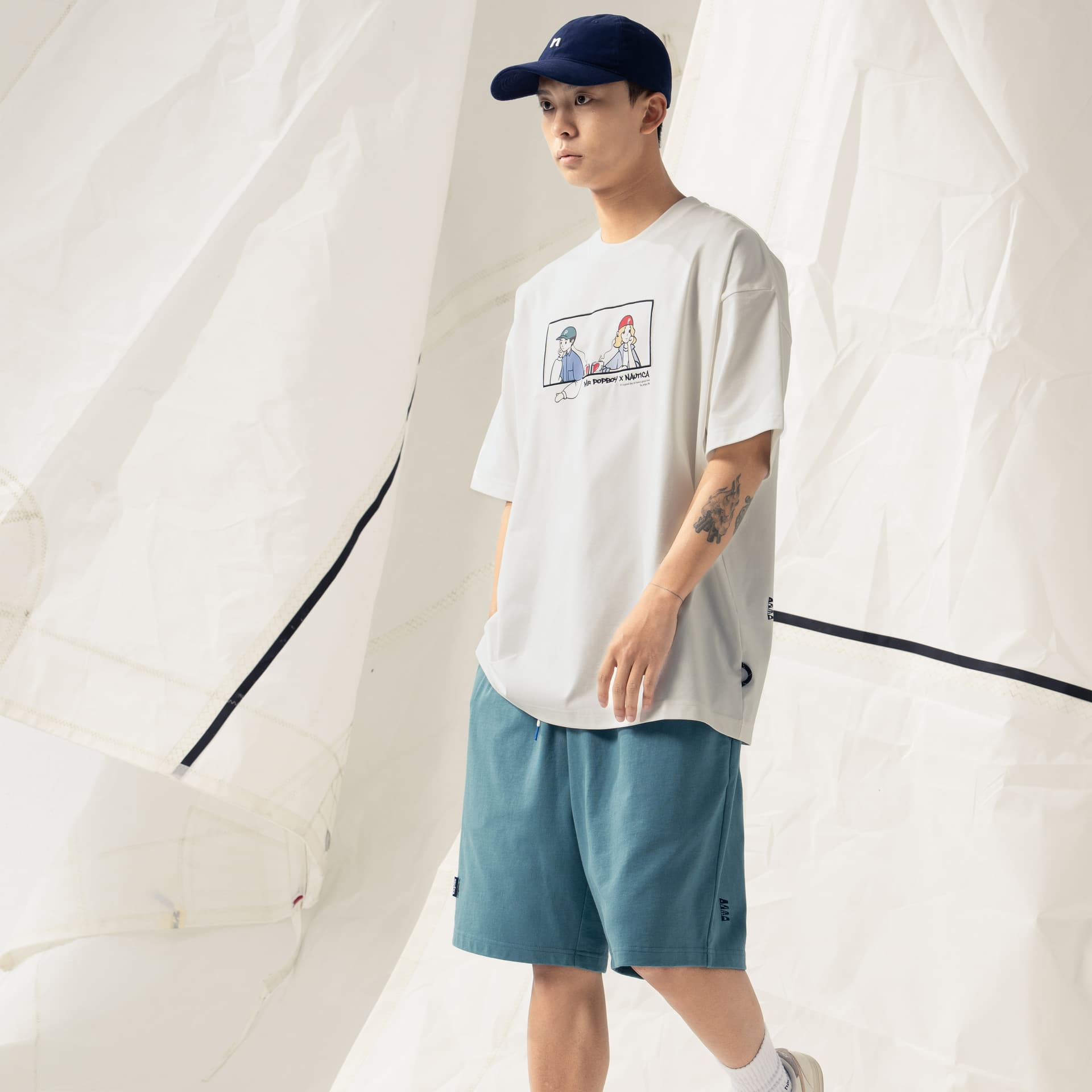 Футболка nautica white sail x POPBOY SS24 T - изображение 7