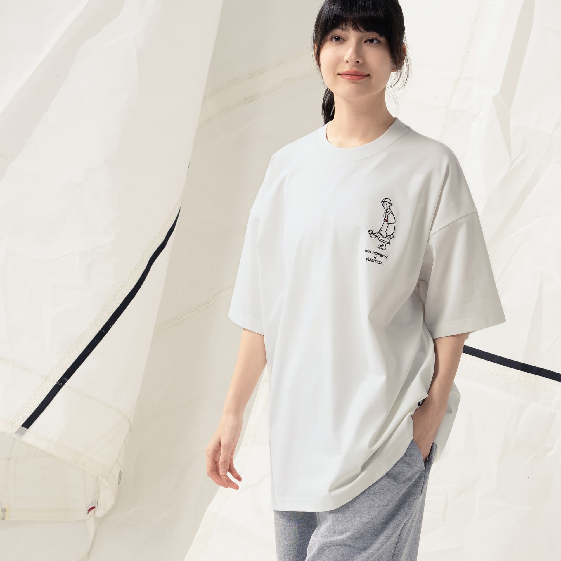 Футболка nautica white sail x POPBOY SS24 T - изображение 4