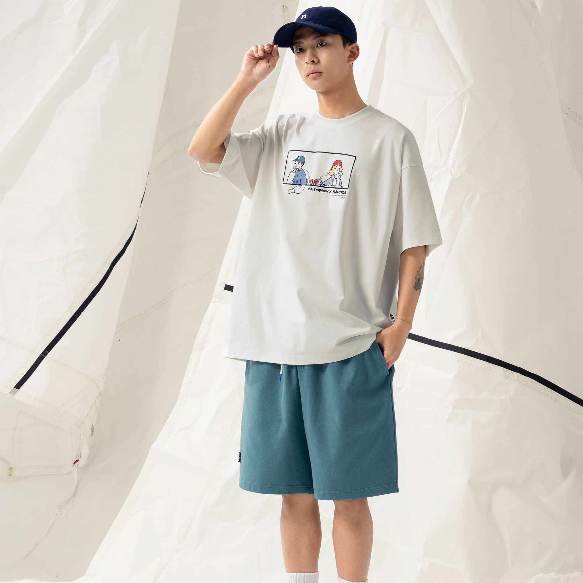Футболка nautica white sail x POPBOY SS24 T - изображение 4