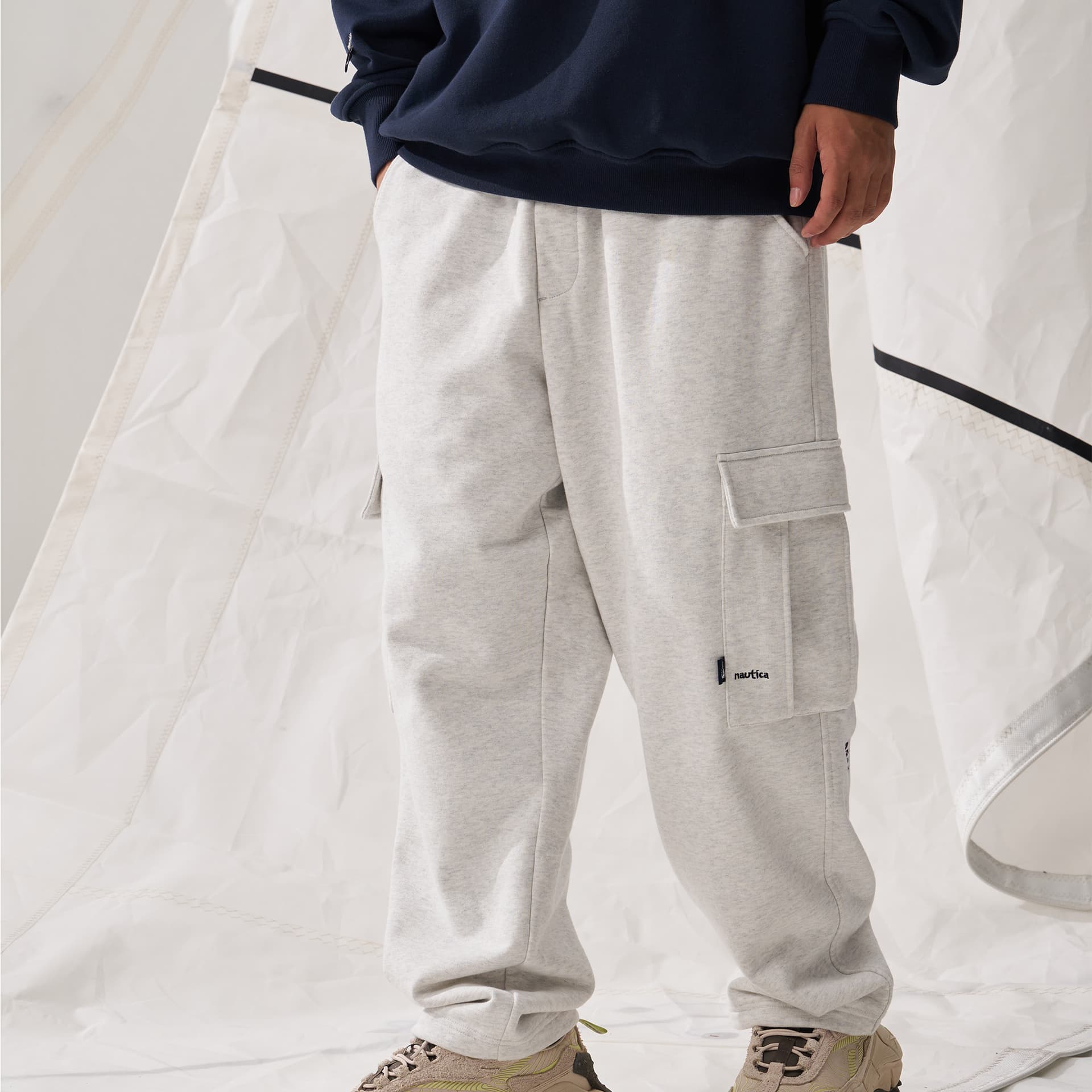 Штаны Nautica White Sail Рабочая одежда Тренировочные штаны Унисекс - изображение 4