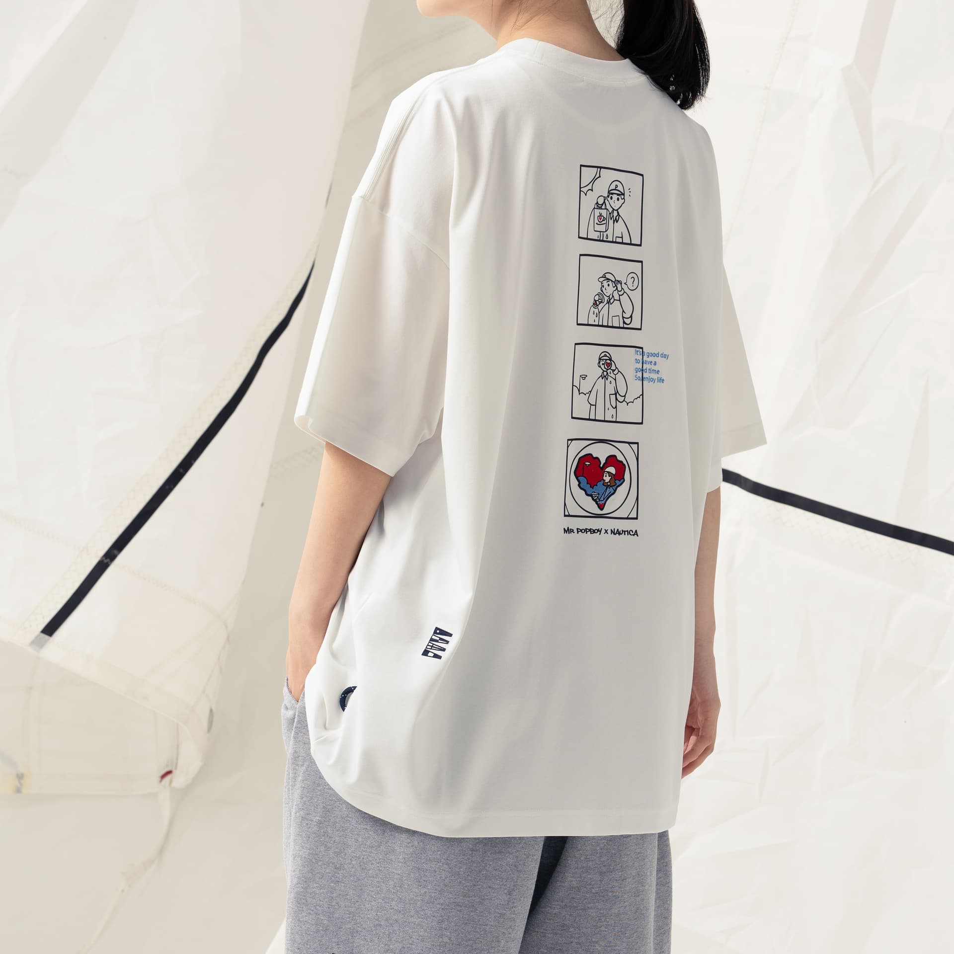 Футболка nautica white sail x POPBOY SS24 T - изображение 5